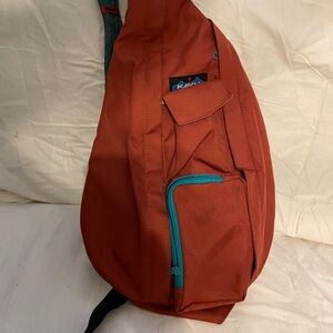 KAVU Rope Sling Crossbody Canvas Backpack  Rust Sling Bag